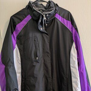 Below Zero by Rothschild Womens Full Zip Winter Jacket Size XL Black Purple